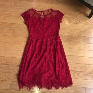 Rickis size 2 red sweetheart lace and mesh dress